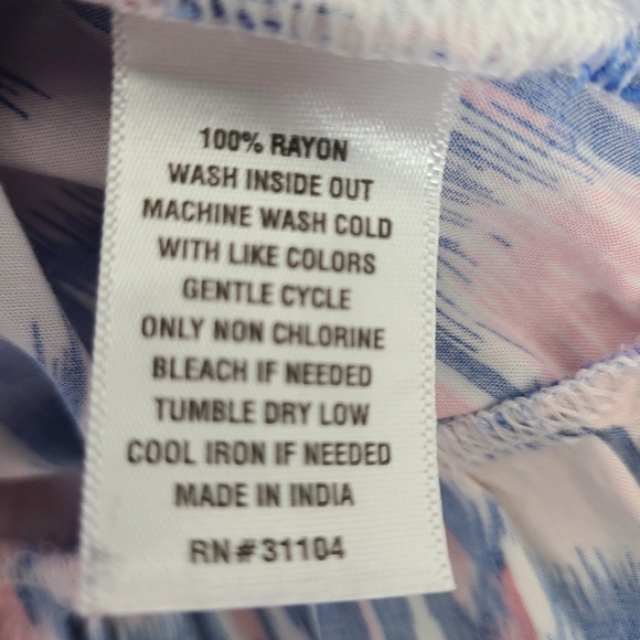 Crown & Ivy Maxi Dress Blue Ikat Print Dress Pink, Baby Pink, Blue White XL - Picture 7 of 7